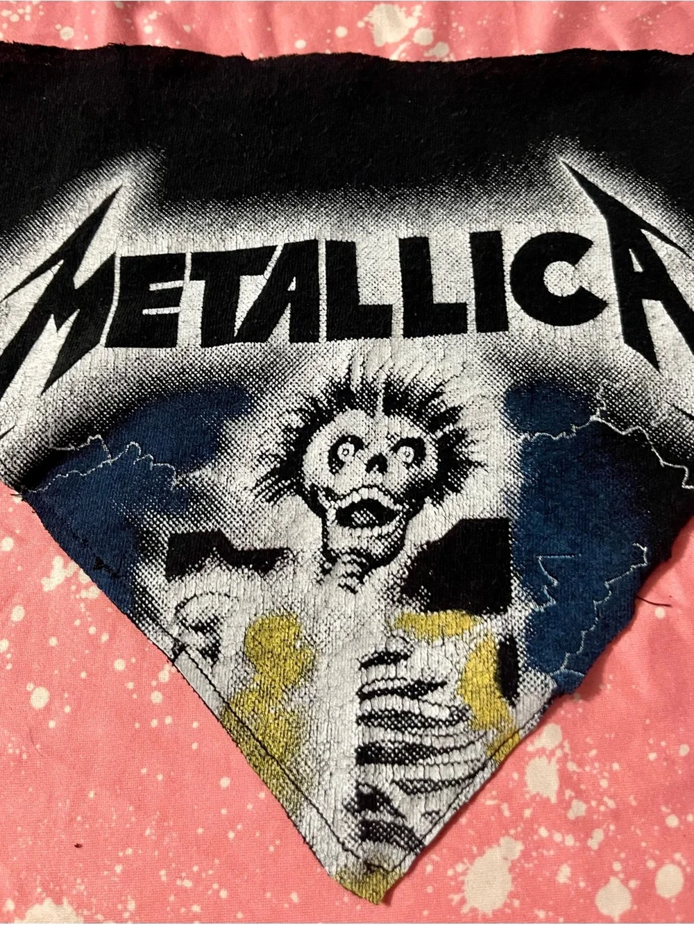Metallica Upcycled Dog Bandana size Med Ride the Lightning